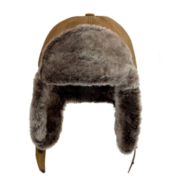 Real Shearling Sheepskin Leather Trapper Hat - Aviator Cap | Russian Ushanka - Picture 2 of 6